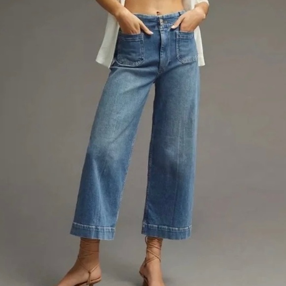 Anthropologie Denim - Anthropologie - The Colette Crop High-Rise Wide-Leg Jeans- Sz 30